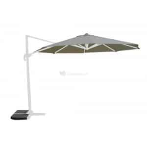 zweefparasol virgo 350 cm wit frame steengrijs