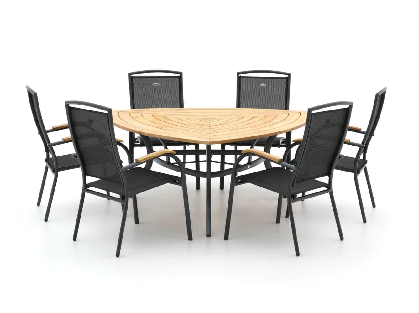 hartman raffaelo/triangular 170cm dining tuinset 7 delig stapelbaar laagste prijsgarantie!