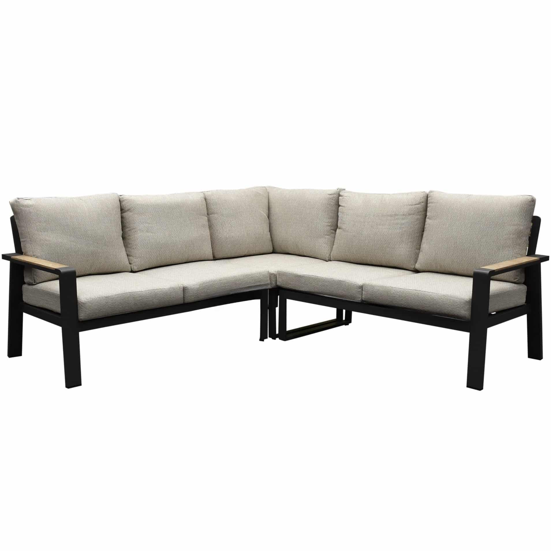 lola hoek loungeset 3 delig aluminium antraciet