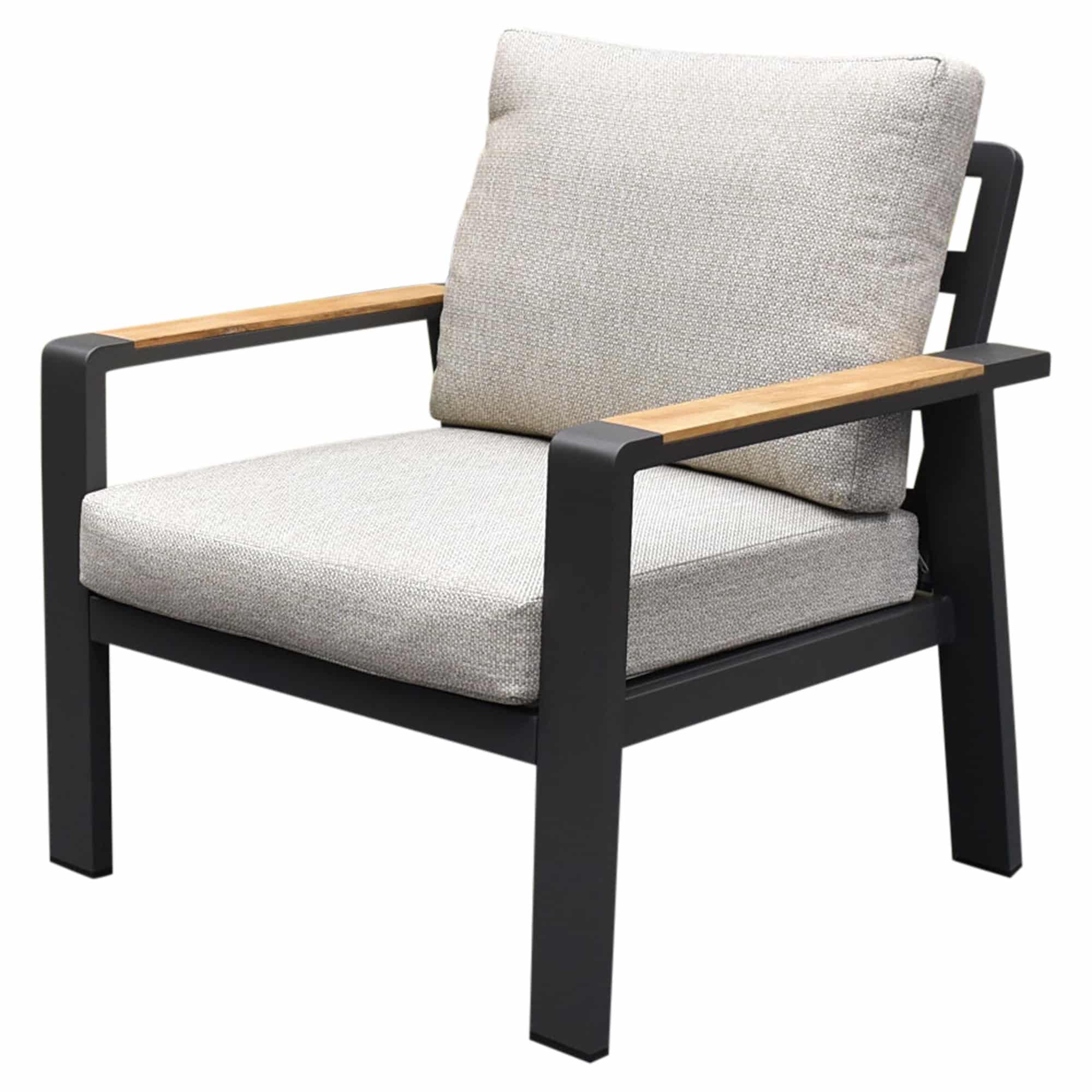 lola lounge tuinstoel aluminium antraciet soft grey kussens