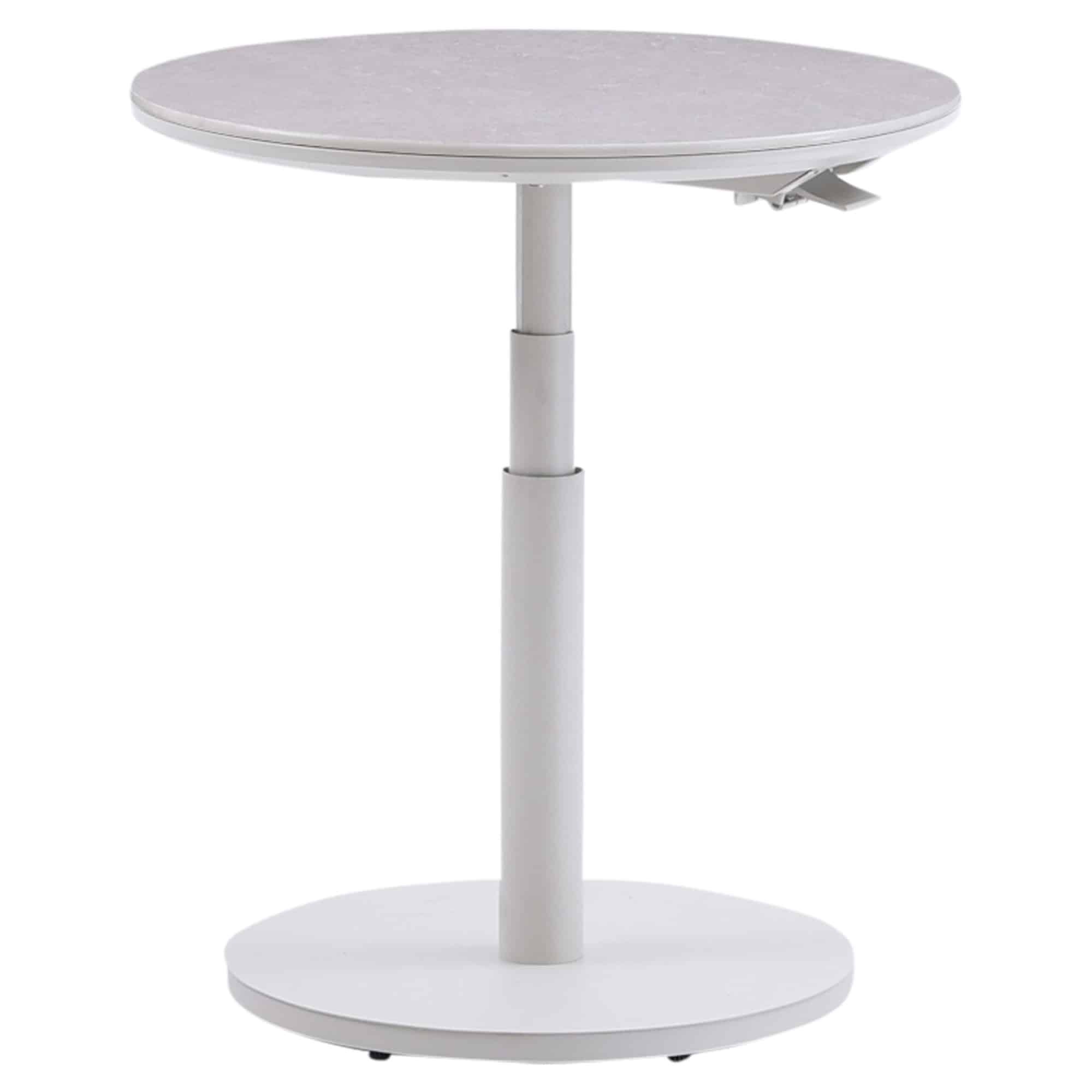 san sebastian verstelbare bijzettafel 59xh45 65 cm rond aluminium sintered stone latte