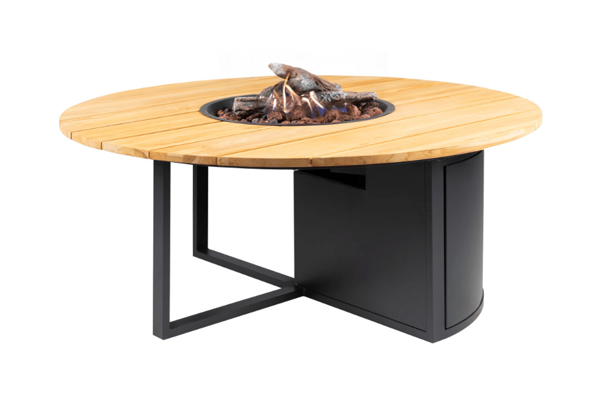 cosiloft 120 rond zwart/teak 120x120x50 cm