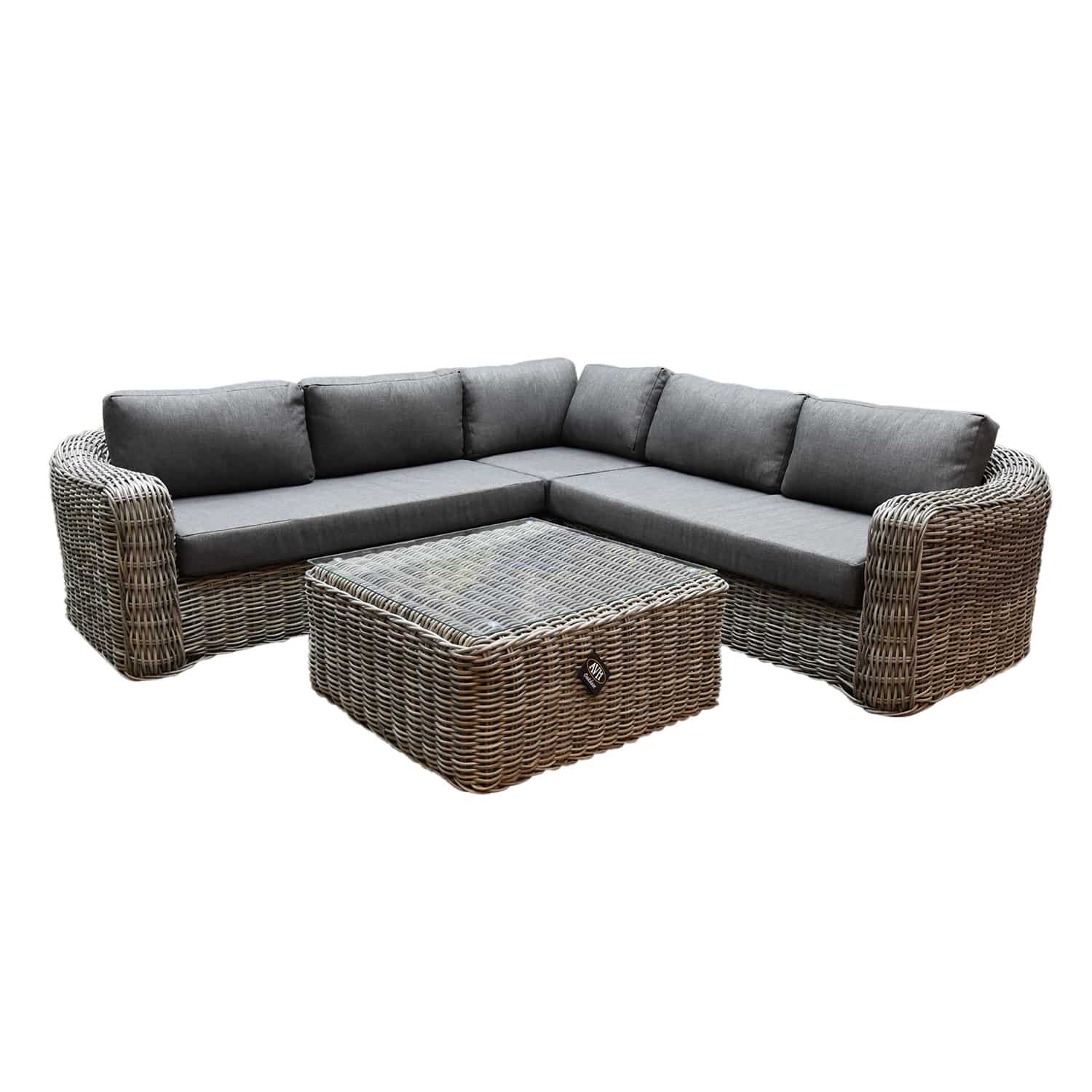 las palmas hoek loungeset 4 delig grijs wicker