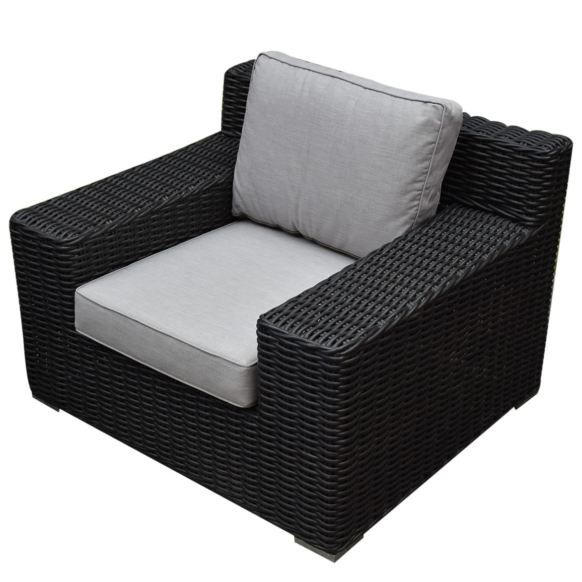 manjavico lounge tuinstoel zwart wicker