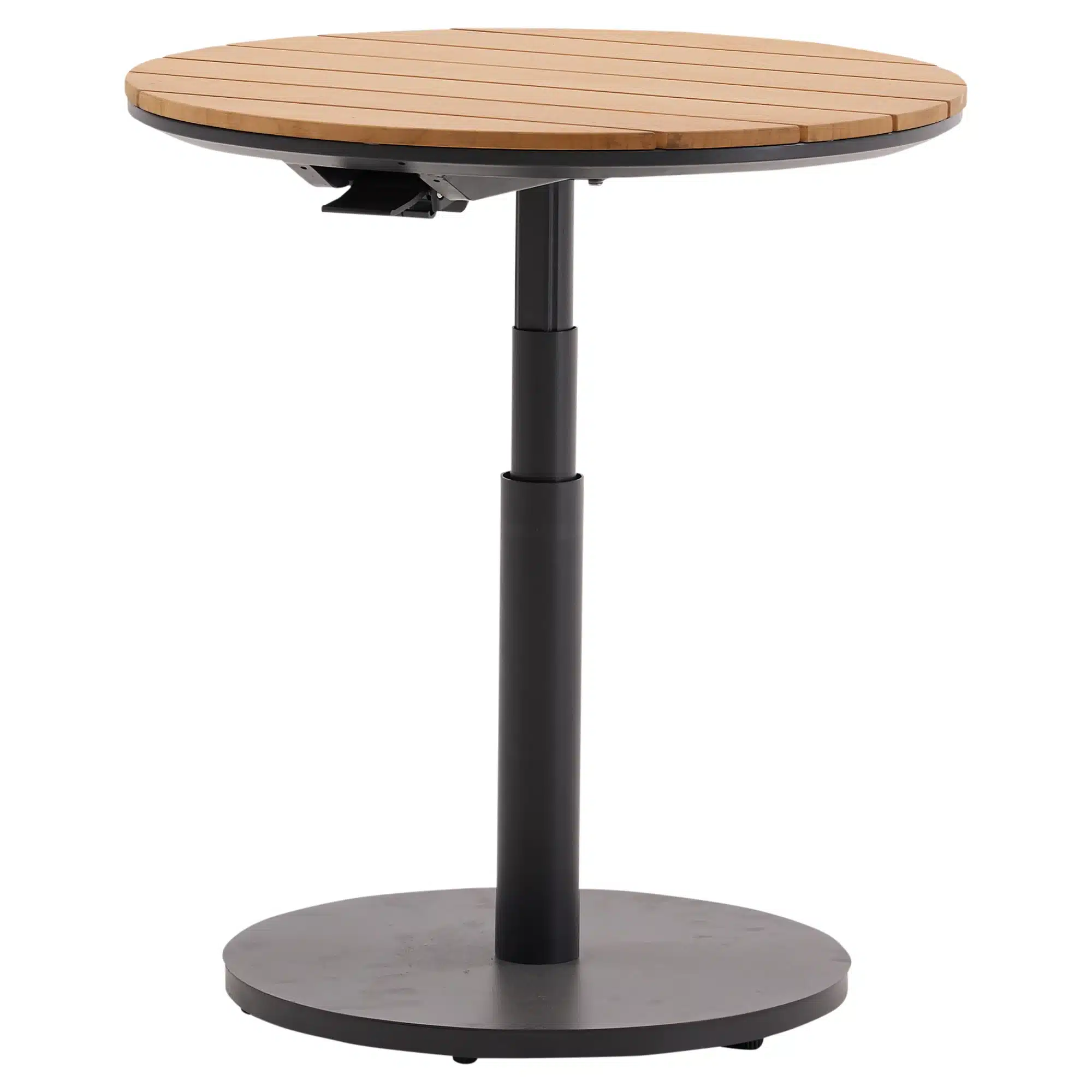 san sebastian bijzettafel 59xh45 65 cm rond aluminium antraciet teak blad