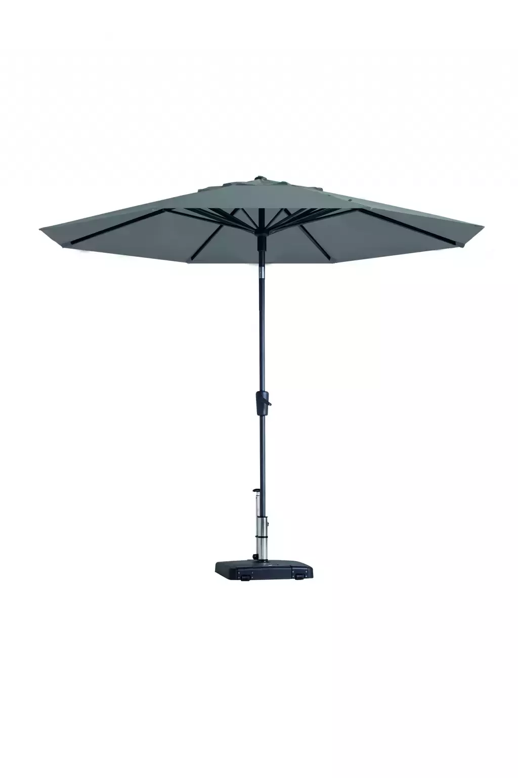 parasol paros ii rond Ø3m met kniksysteem licht grijs