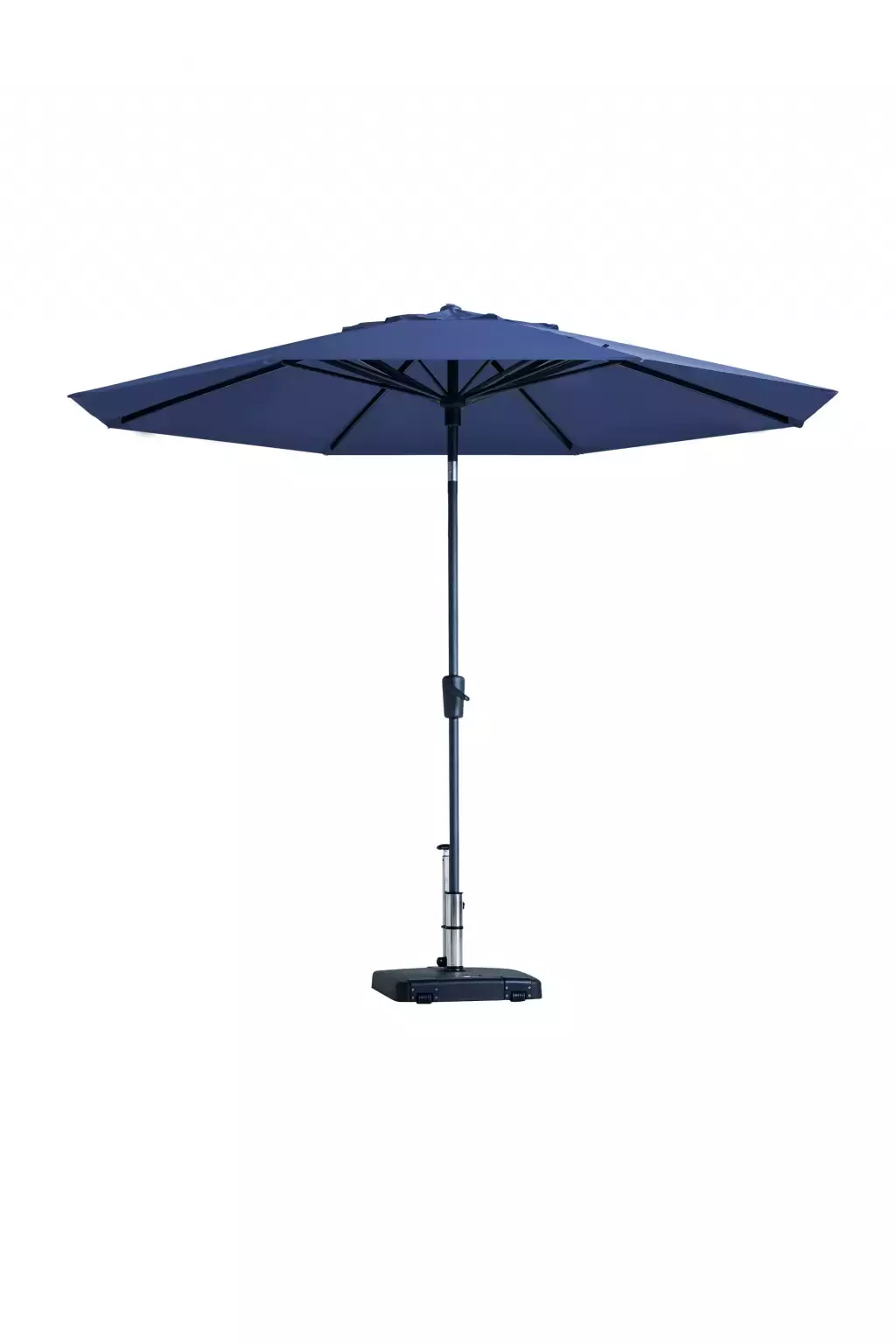 parasol paros ii rond Ø3m met kniksysteem saffier blauw