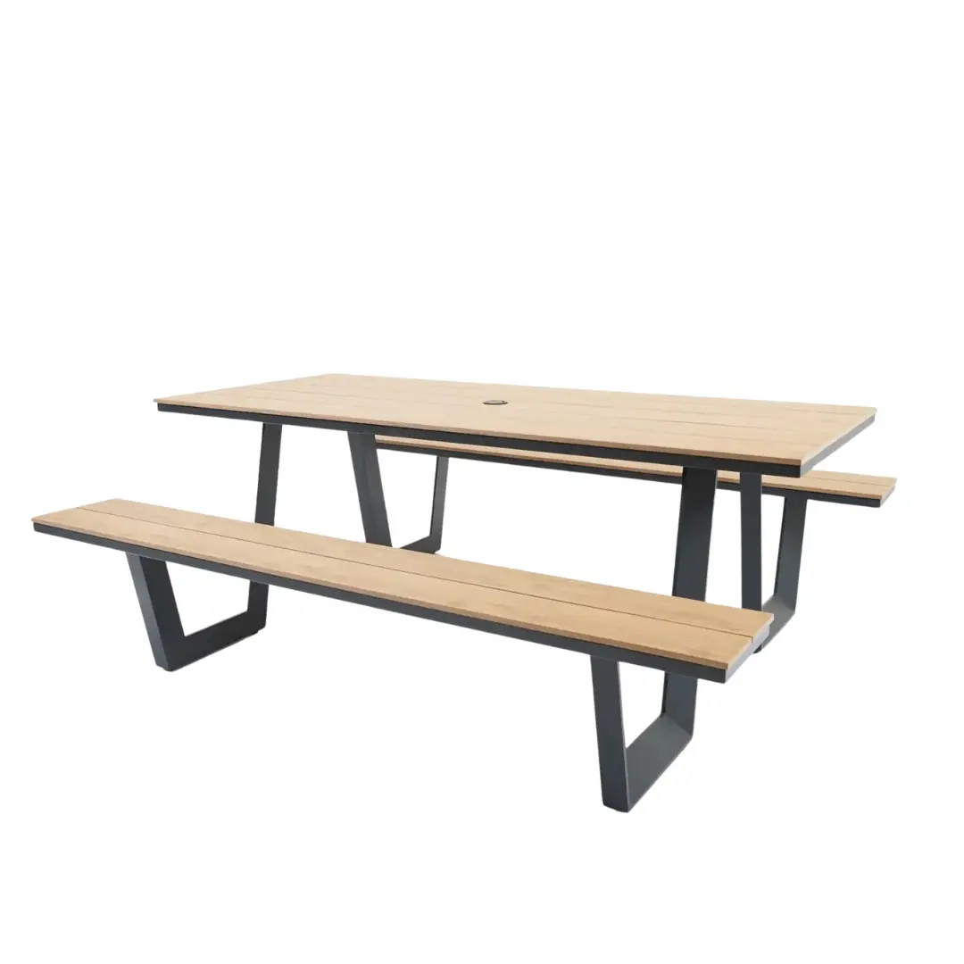 vita massa rechthoekige picknicktafel zwart (pre order)