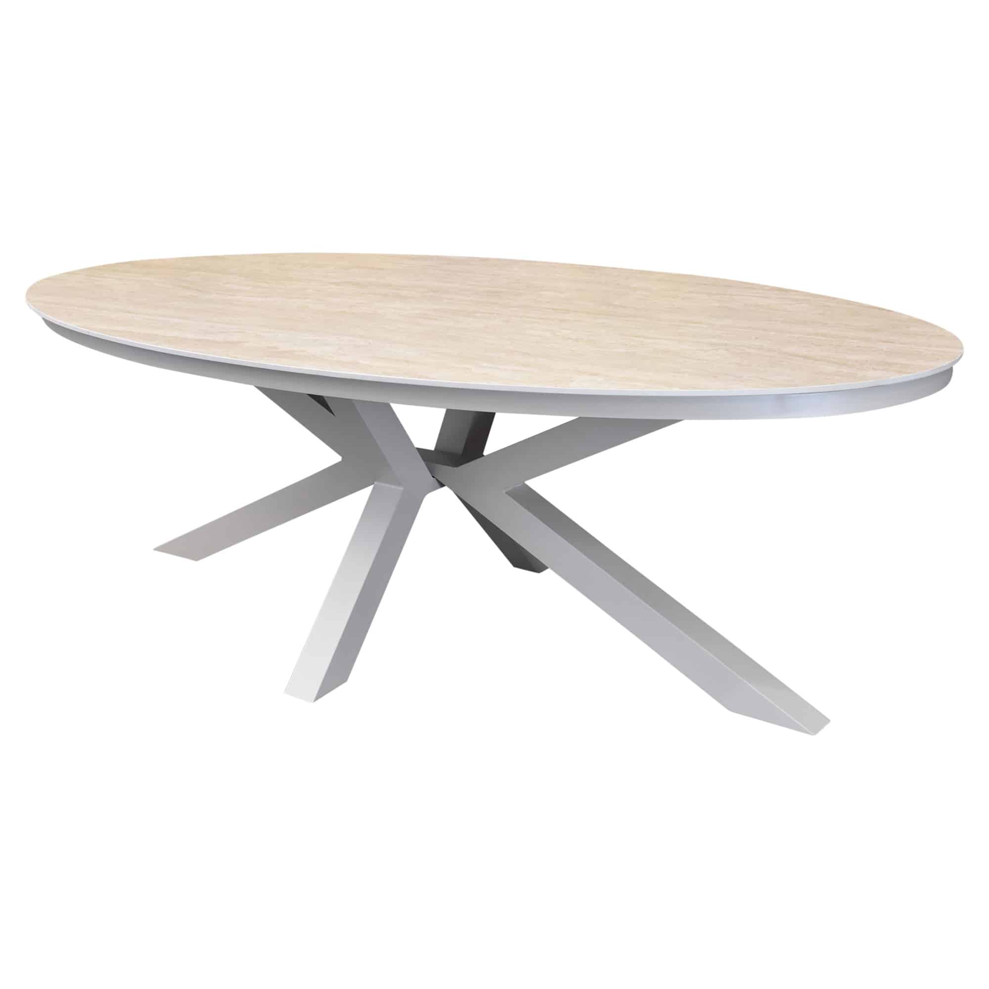 talitha dining tuintafel 220x114xh75 cm ovaal latte sintered stone blad