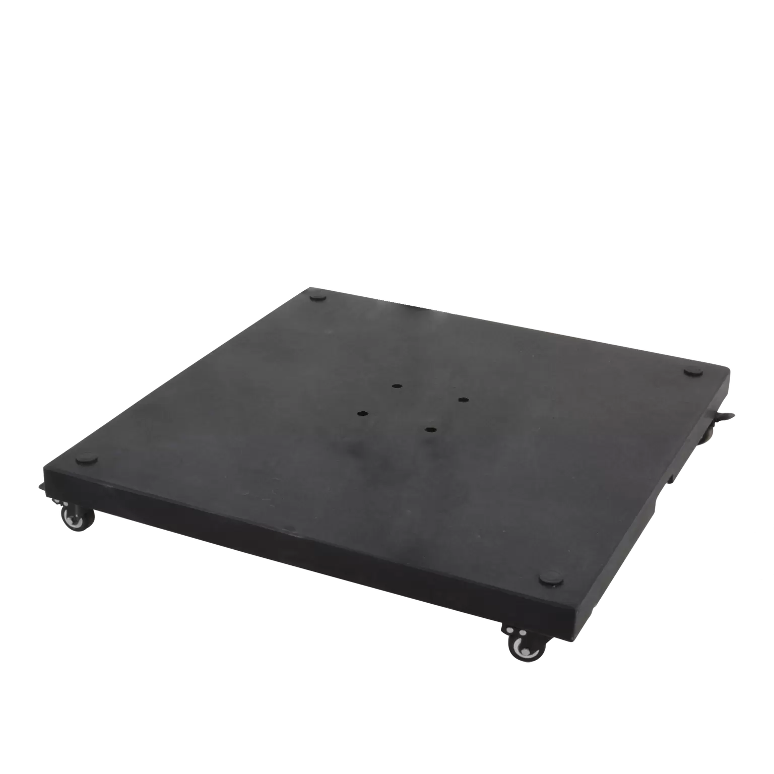granietplaat polish op 4 wielen, 90kg zwart, afstand gaten diagonaal 16cm