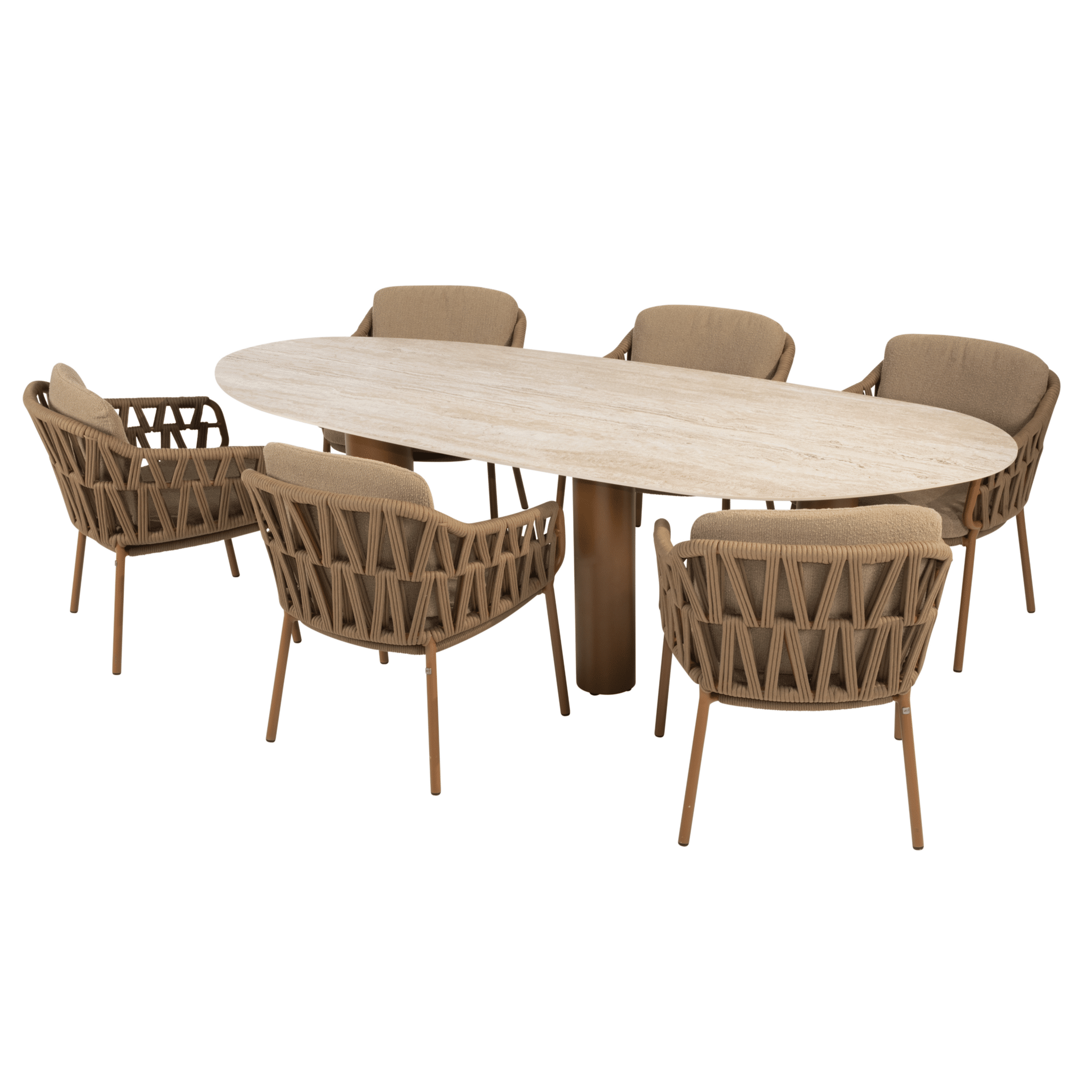 estate biarritz dining tuinset 240x105xh75 cm mango 7 delig keramiek amber 4 seasons outdoor
