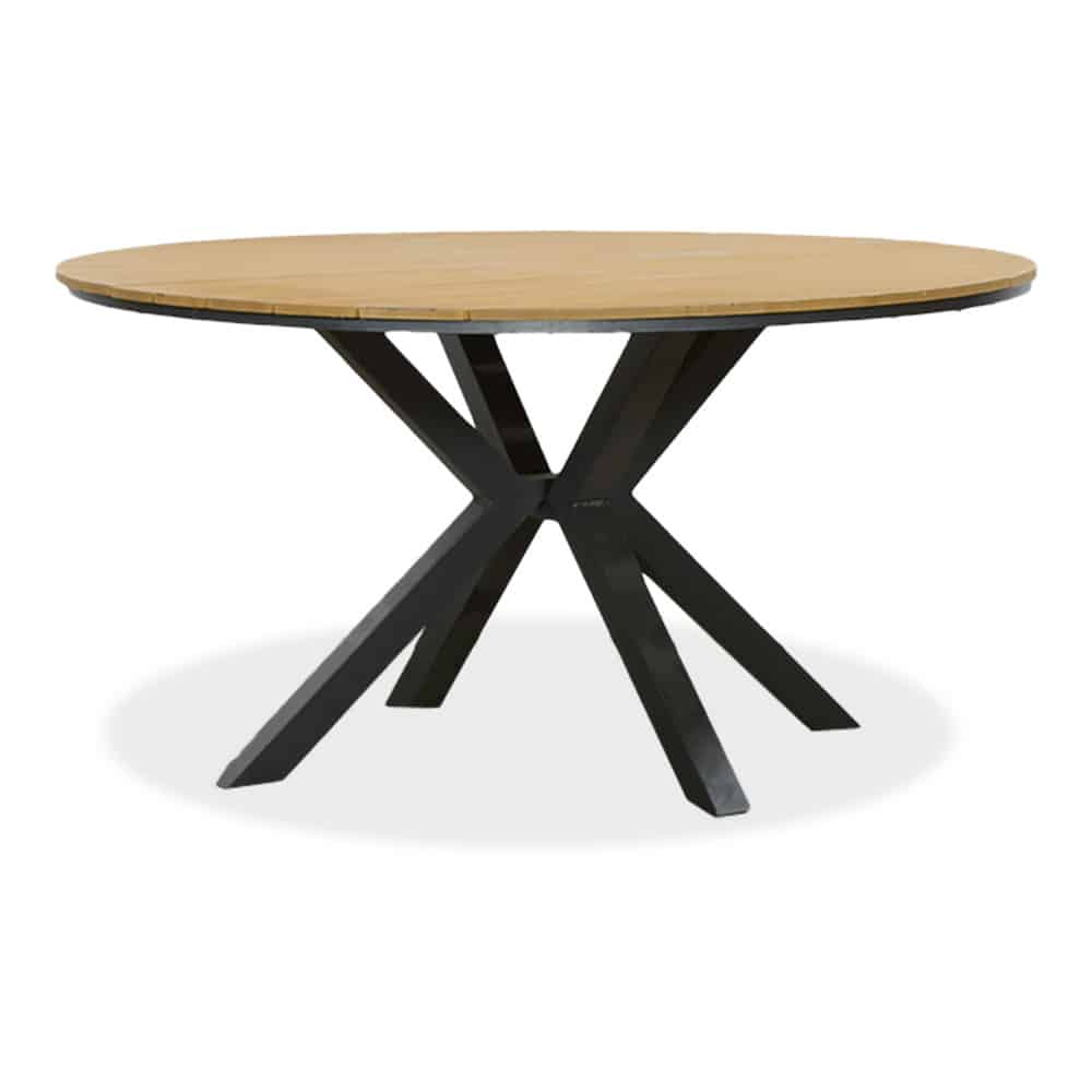 cervo dining tuintafel 6 personen | polywood + aluminium | natural wood |Ø144cm rond