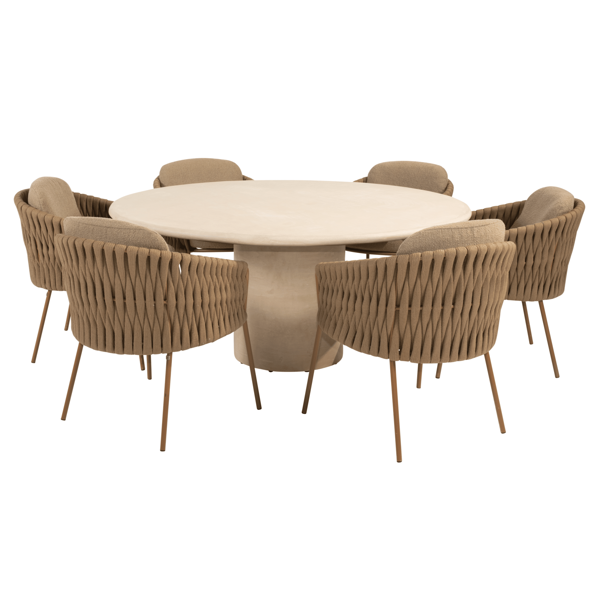 hampton molina dining tuinset 160xh75 cm rond 7 delig mortex amber 4 seasons outdoor