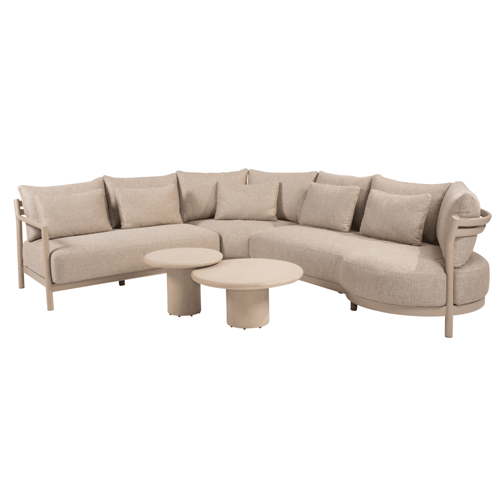 hampton mykonos modulaire hoek loungeset 5 delig mortex latte 4 seasons outdoor