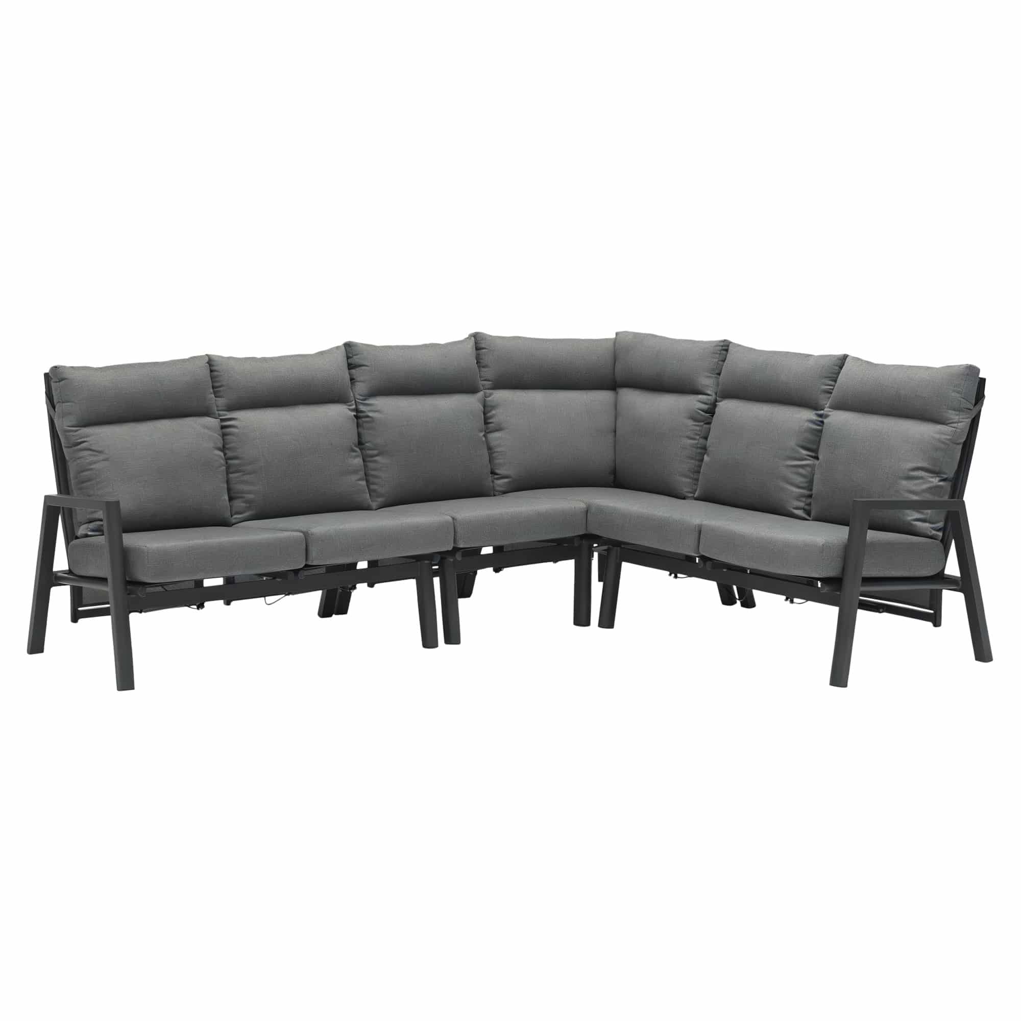caribbean verstelbare hoek loungeset 4 delig aluminium antraciet