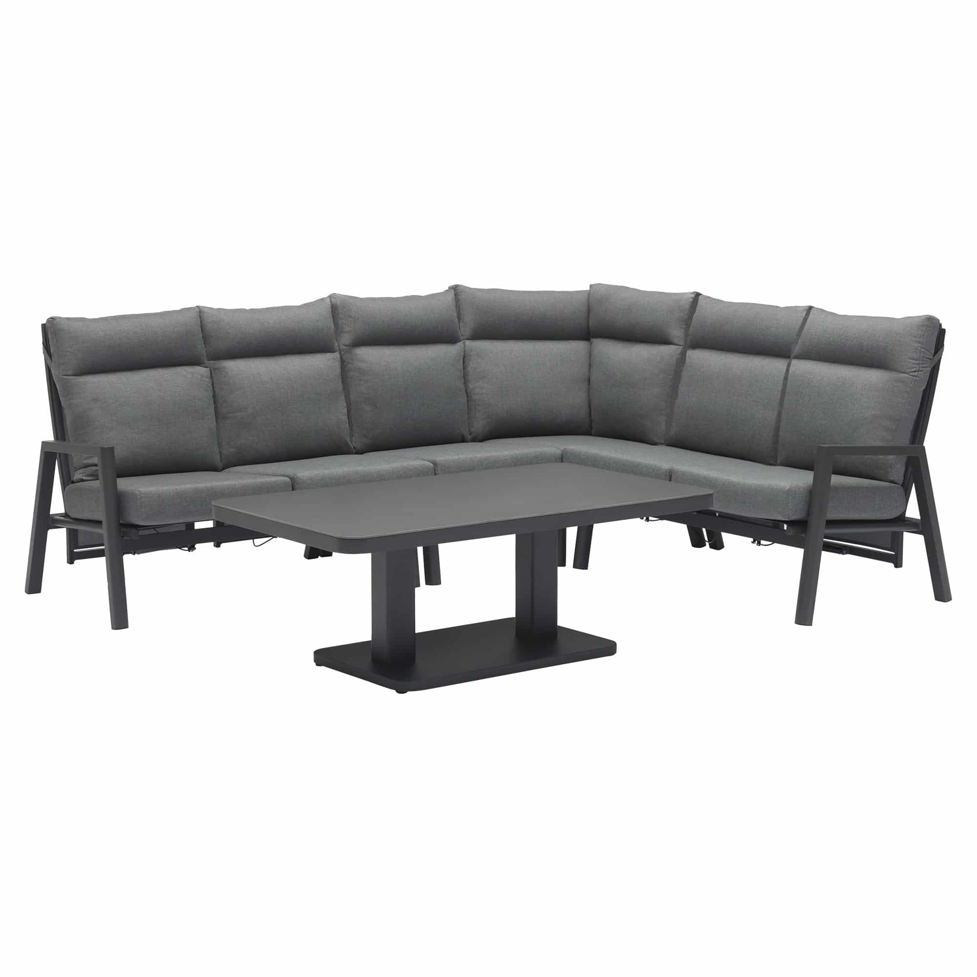 caribbean verstelbare hoek loungeset 5 delig aluminium antraciet