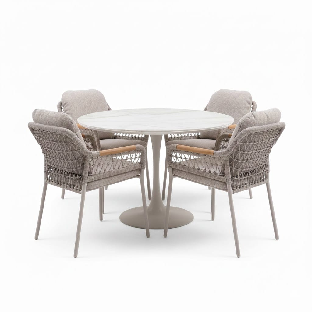 monza flair dining tuinstet 5 delig latte 120xh75cm