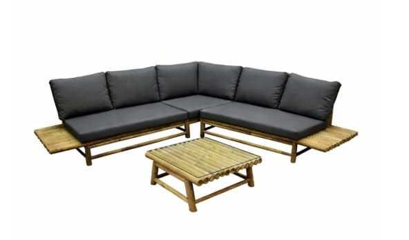 piton hoek loungeset 4 delig bamboe