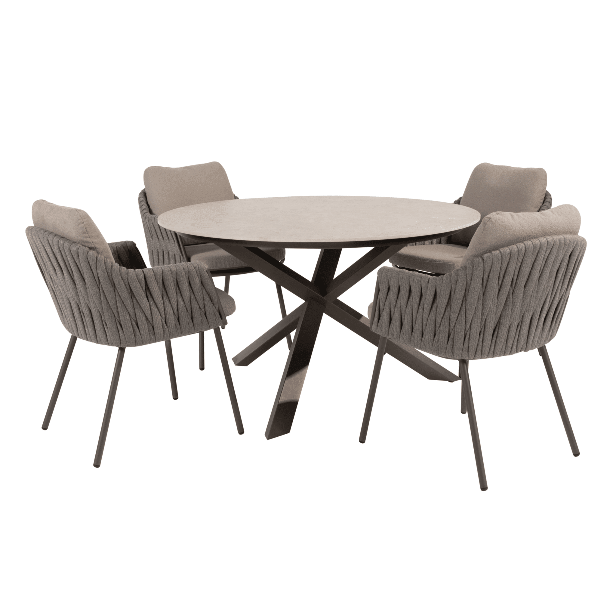 prado cannes dining tuinset 130xh75 cm rond 5 delig keramiek terre taste 4so