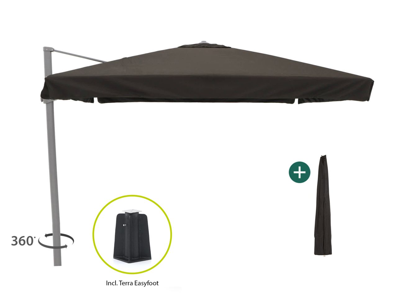 shadowline miami zweefparasol 300x300cm laagste prijsgarantie!
