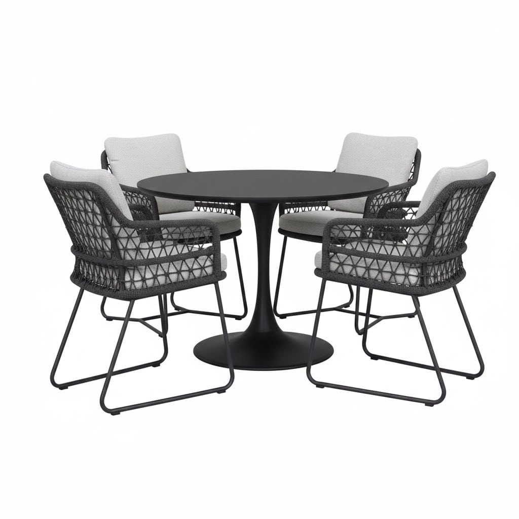 tarataranto flair dining tuinset antraciet 120xh75cm 5 delignto flair dining tuinset antraciet 120xh75cm