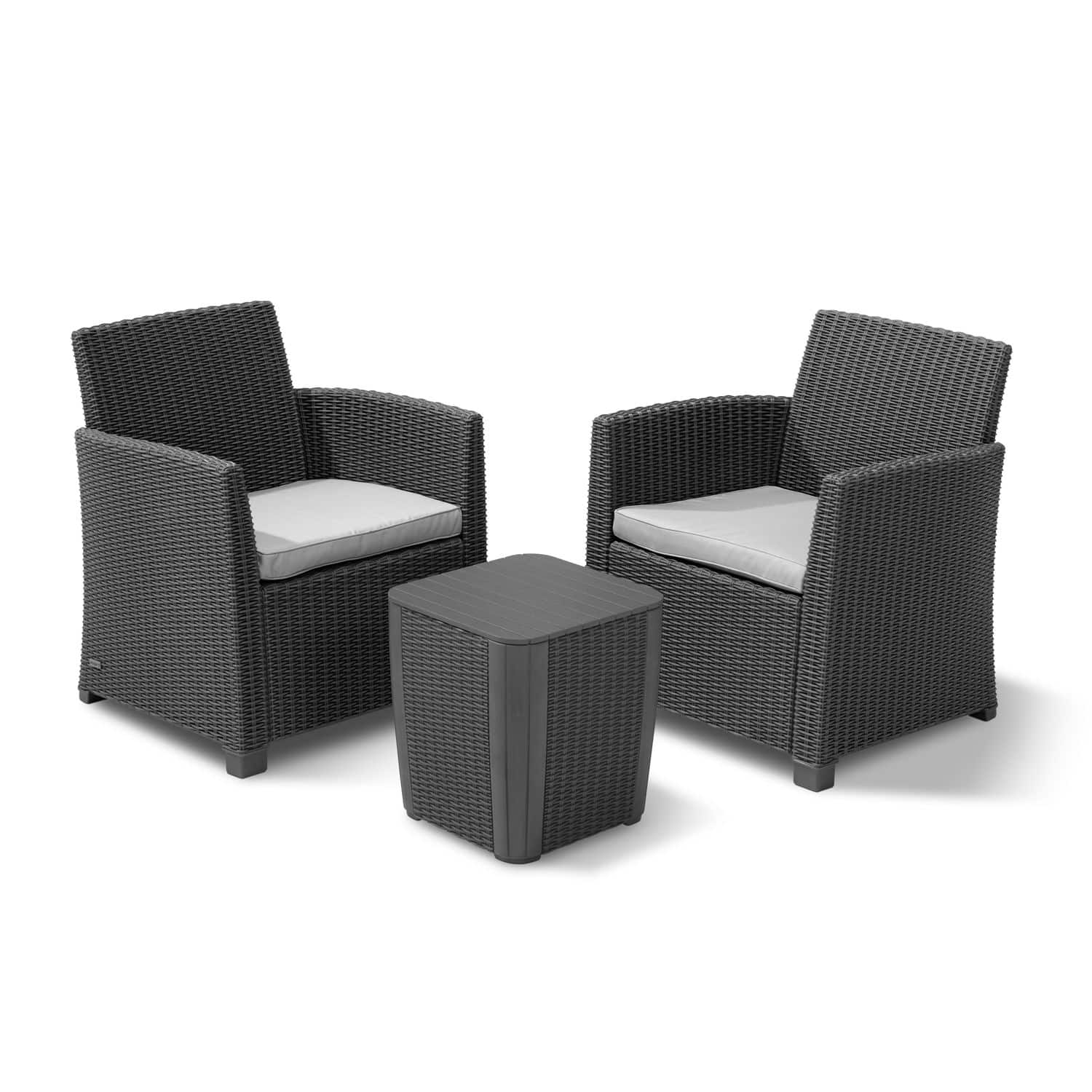 allibert balkonset corona kunststof antraciet 2 personen