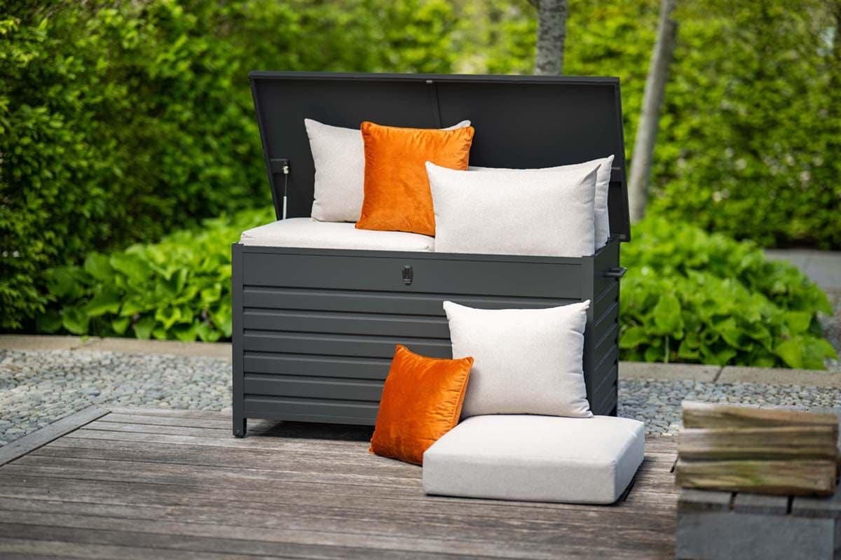 cambridge kussenbox aluminium 155x97xh82,5 cm carbon black