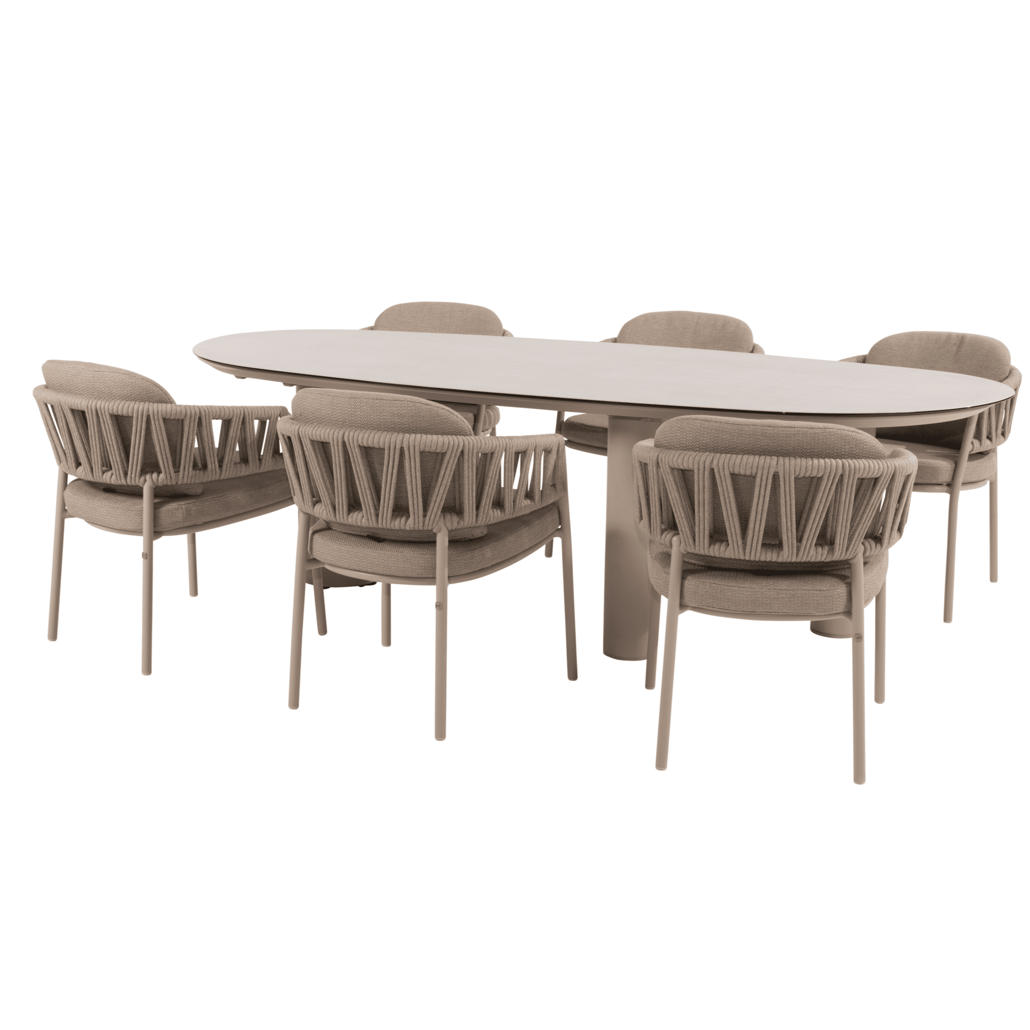 denia calma dining tuinset 240x105xh75 cm 7 delig keramiek latte taste 4so