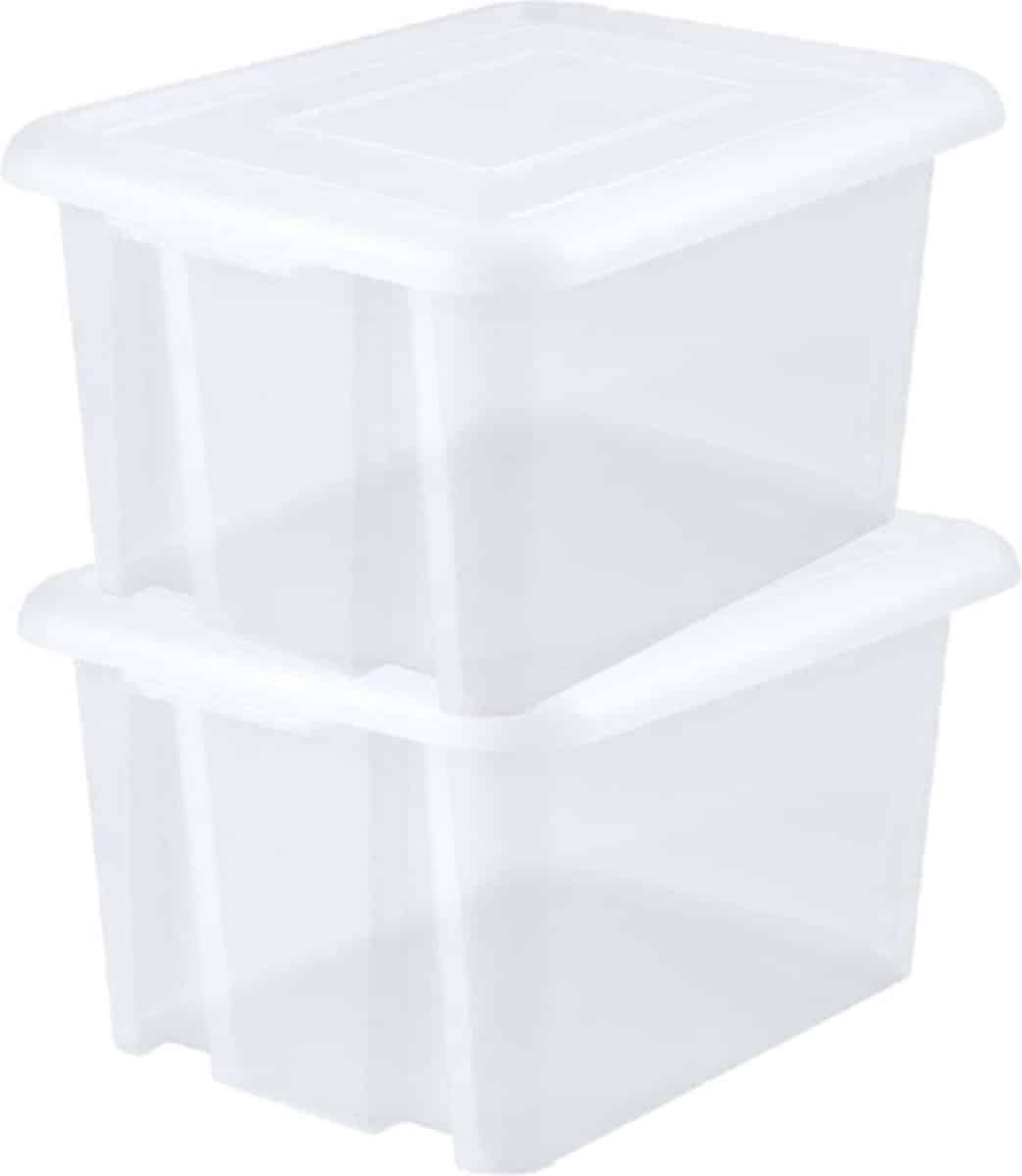 eda opbergbox 80l 6x wit stapelbaar l56 x b50 x h36 cm