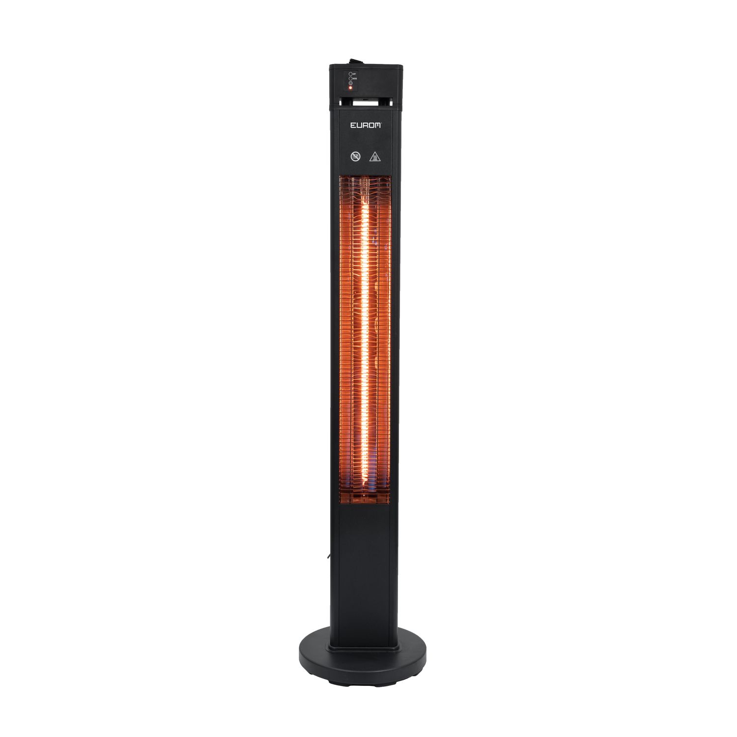eurom terrasverwarmer q tower 2000 rcd staand 2000w zwart