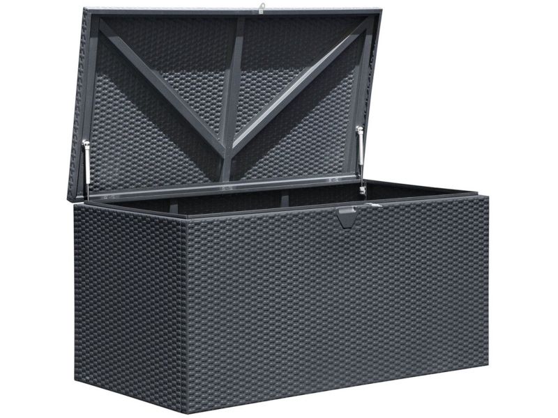 Lifetime® Kunststof Kussenbox staal 509 Ltr - 132x70x67cm - Antraciet