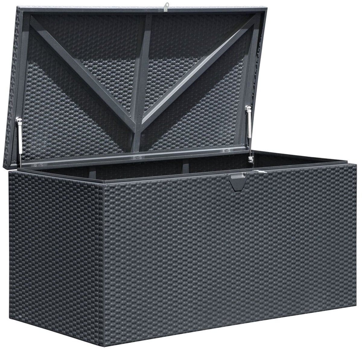 lifetime® kunststof kussenbox staal 509 ltr 132x70x67cm antraciet