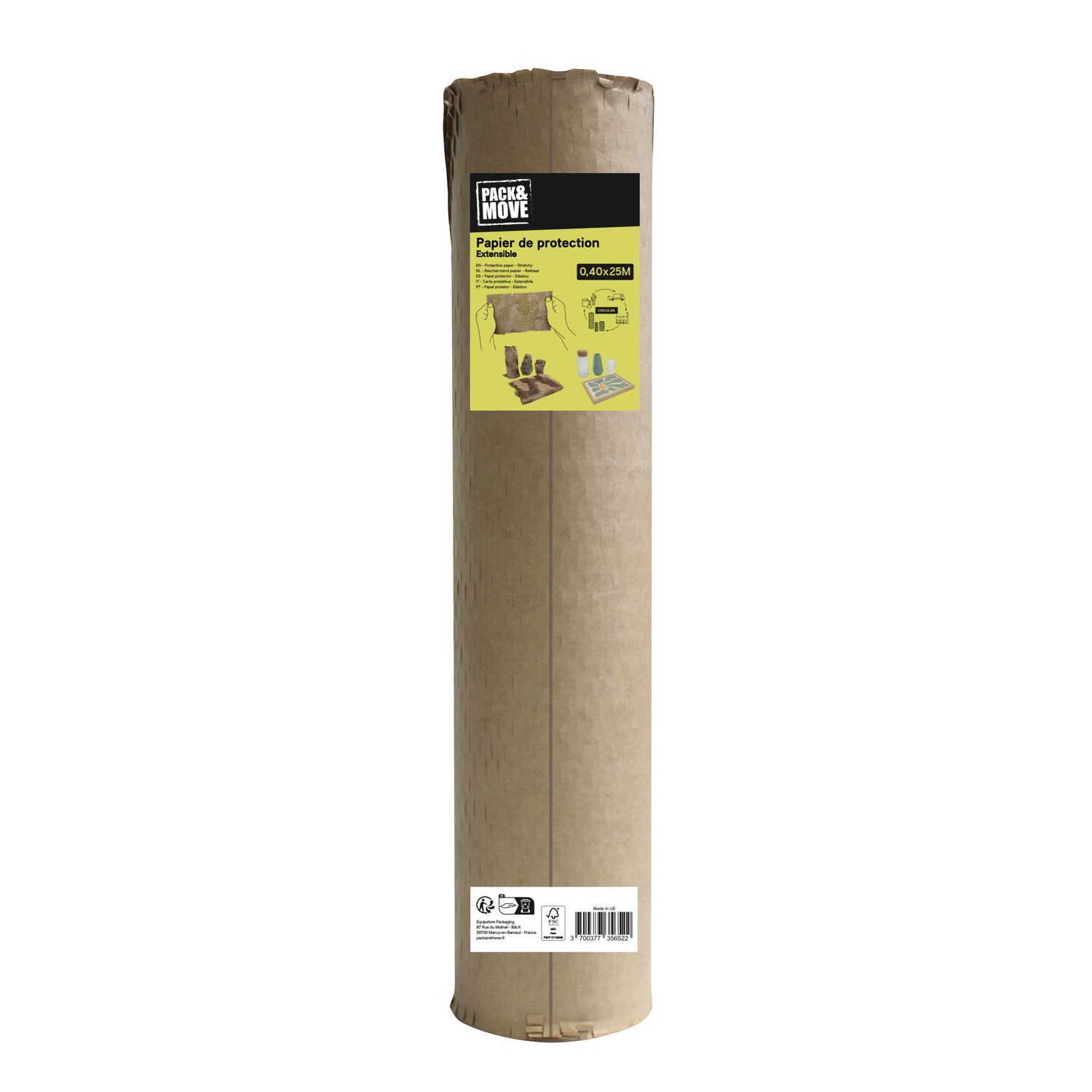 luchtkussenpapier voor verpakking, demping en bescherming 0,4 x 25m.