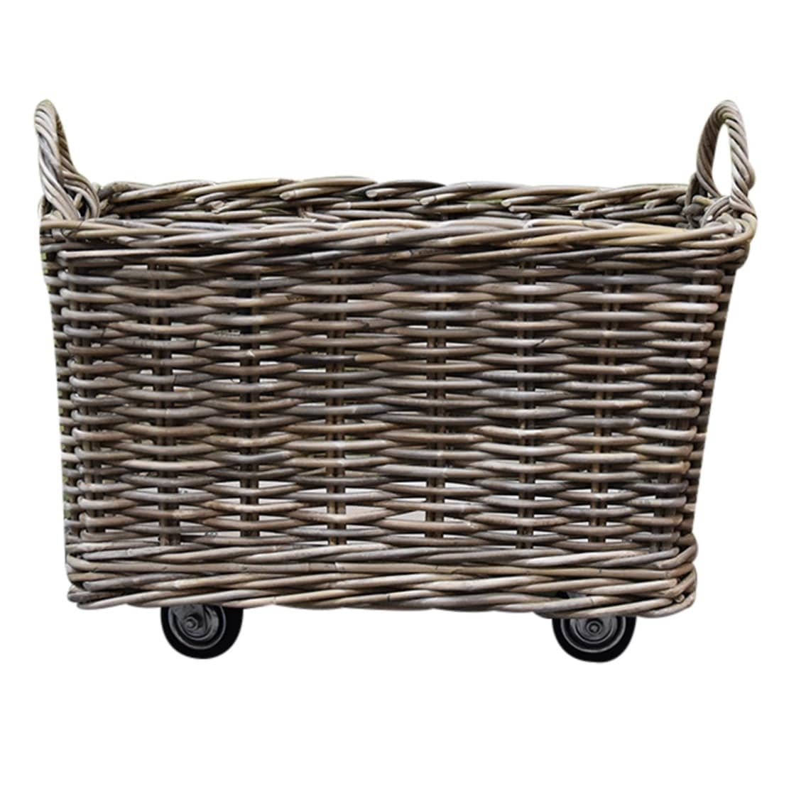 micky rotan mand 60x45xh40 cm rechthoekig met handvatten en wielen