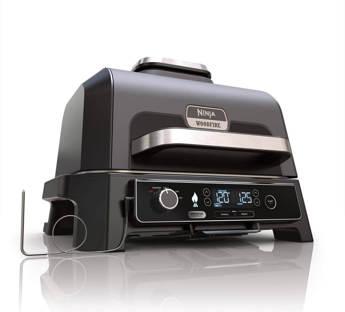 ninja woodfire pro xl 4 in 1 elektrische smart bbq grill