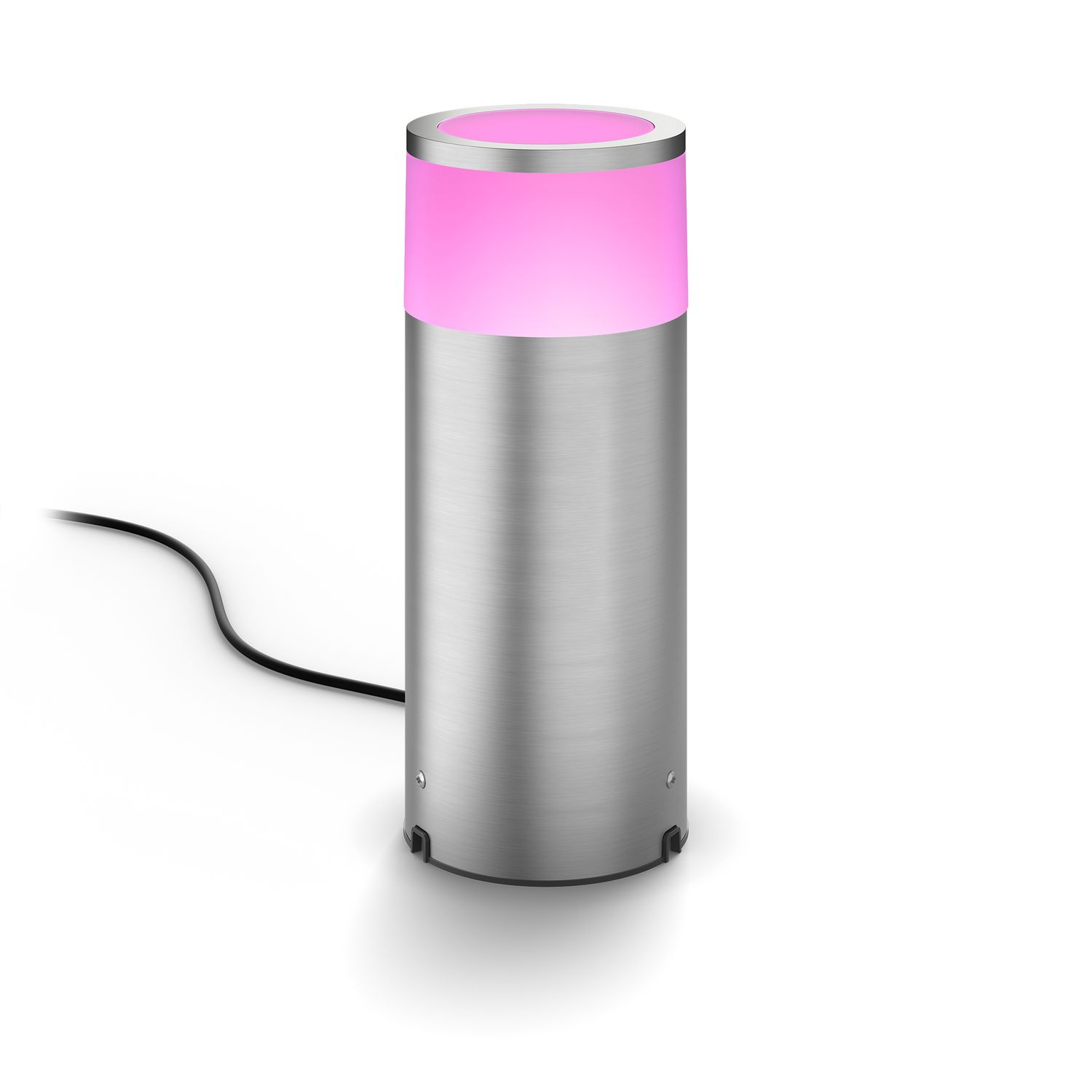 philips hue calla sokkellamp wit en gekleurd licht roestvrij staal laag lowvolt uitbreiding