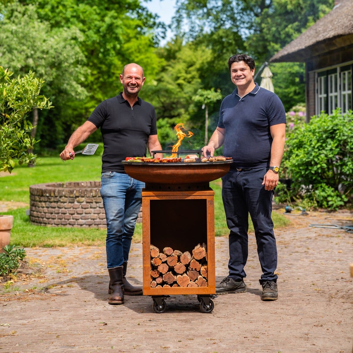 rjroyal living bbq plancha grill hermano xxl cortenstaal