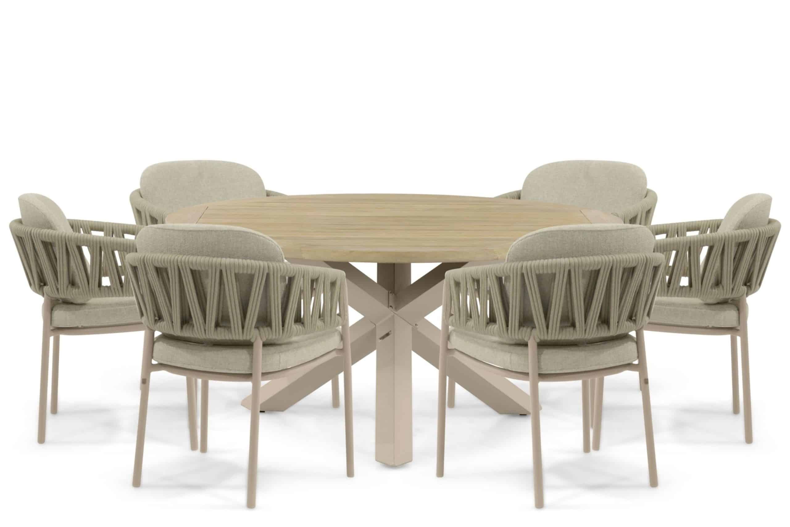 4 seasons outdoor calma/rockville 160 cm dining tuinset 7 delig