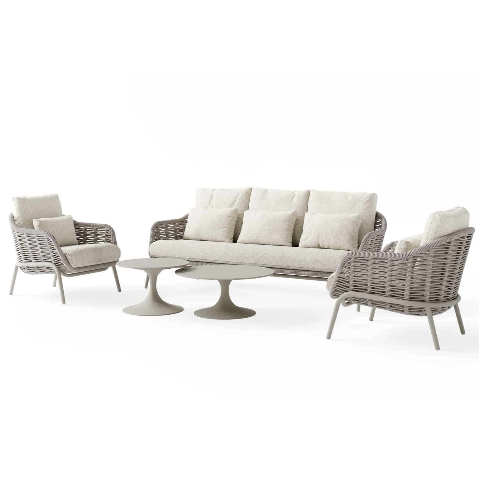 casto stoel bank loungeset 5 delig rope latte suns