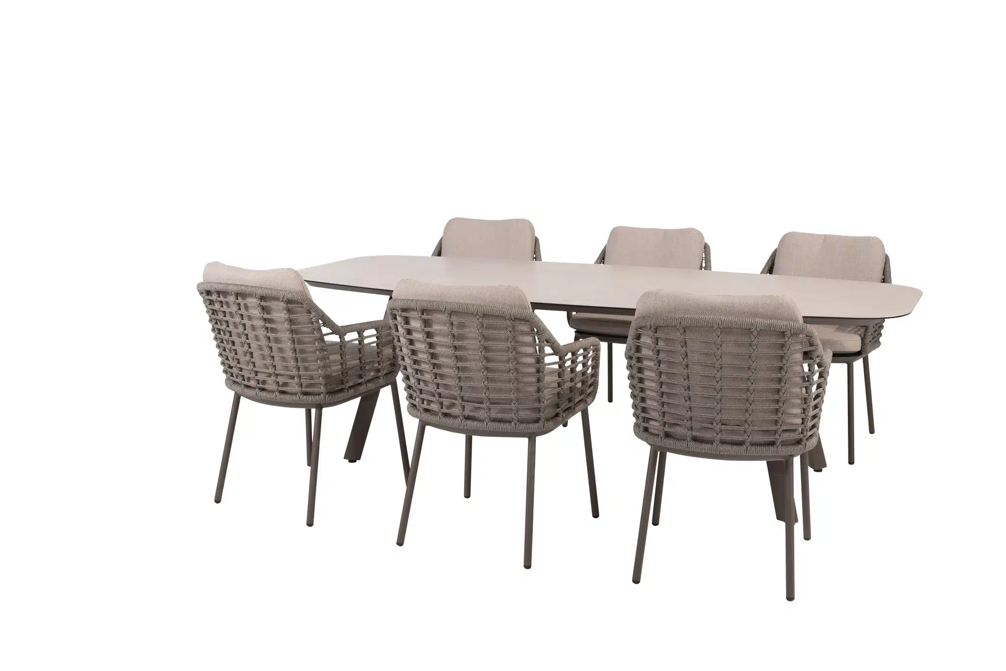 manolo 240x103x75 cm met 6x puglia dining stoel terre
