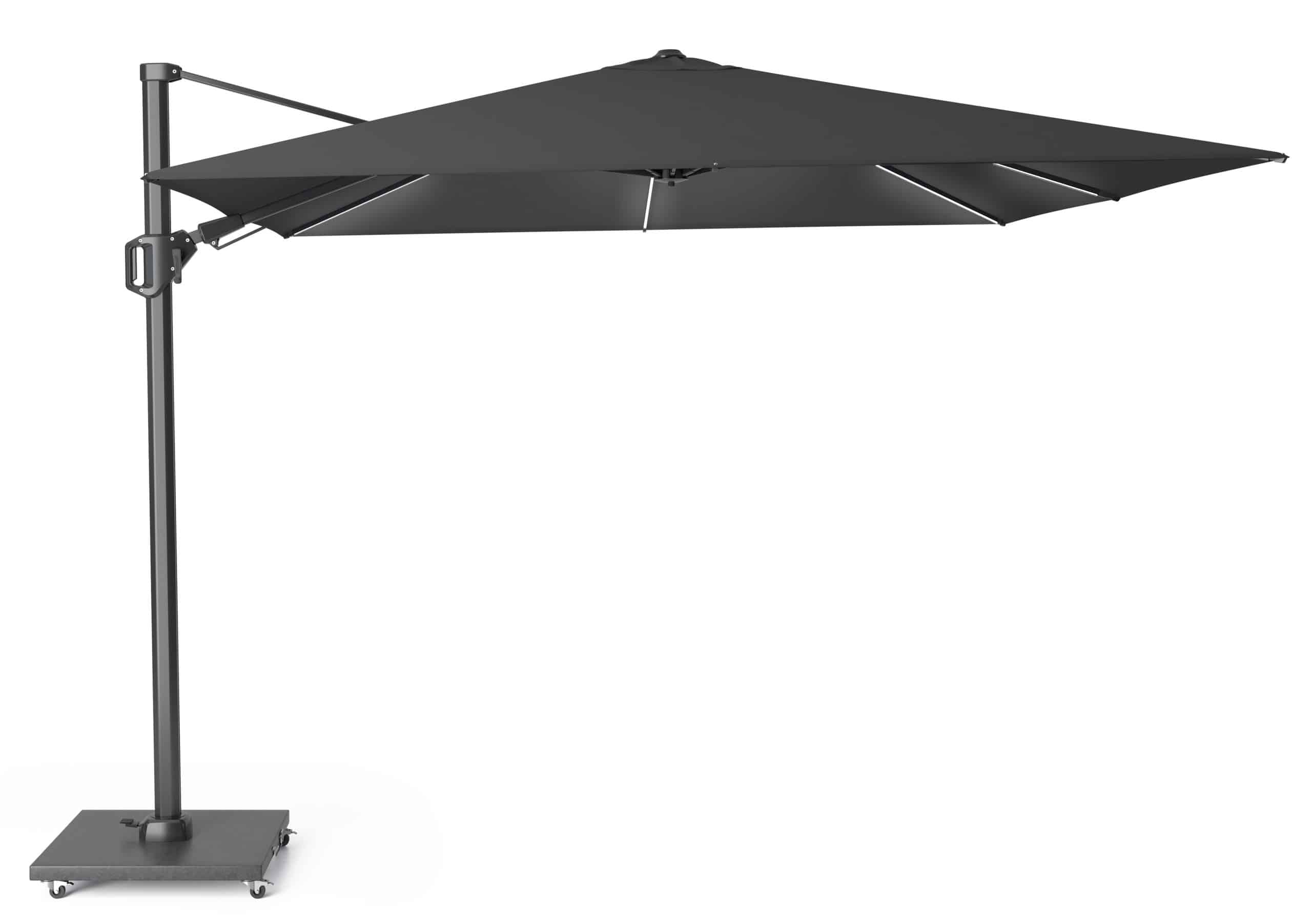platinum challenger zweefparasol t2 glow premium 3×3 antraciet frame faded black