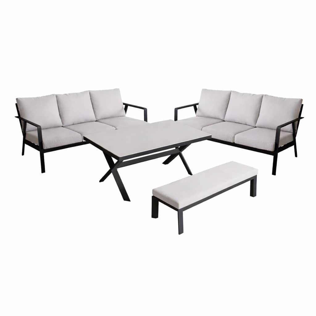 showroommodel jamaica bank dining loungeset 4 delig aluminium antraciet