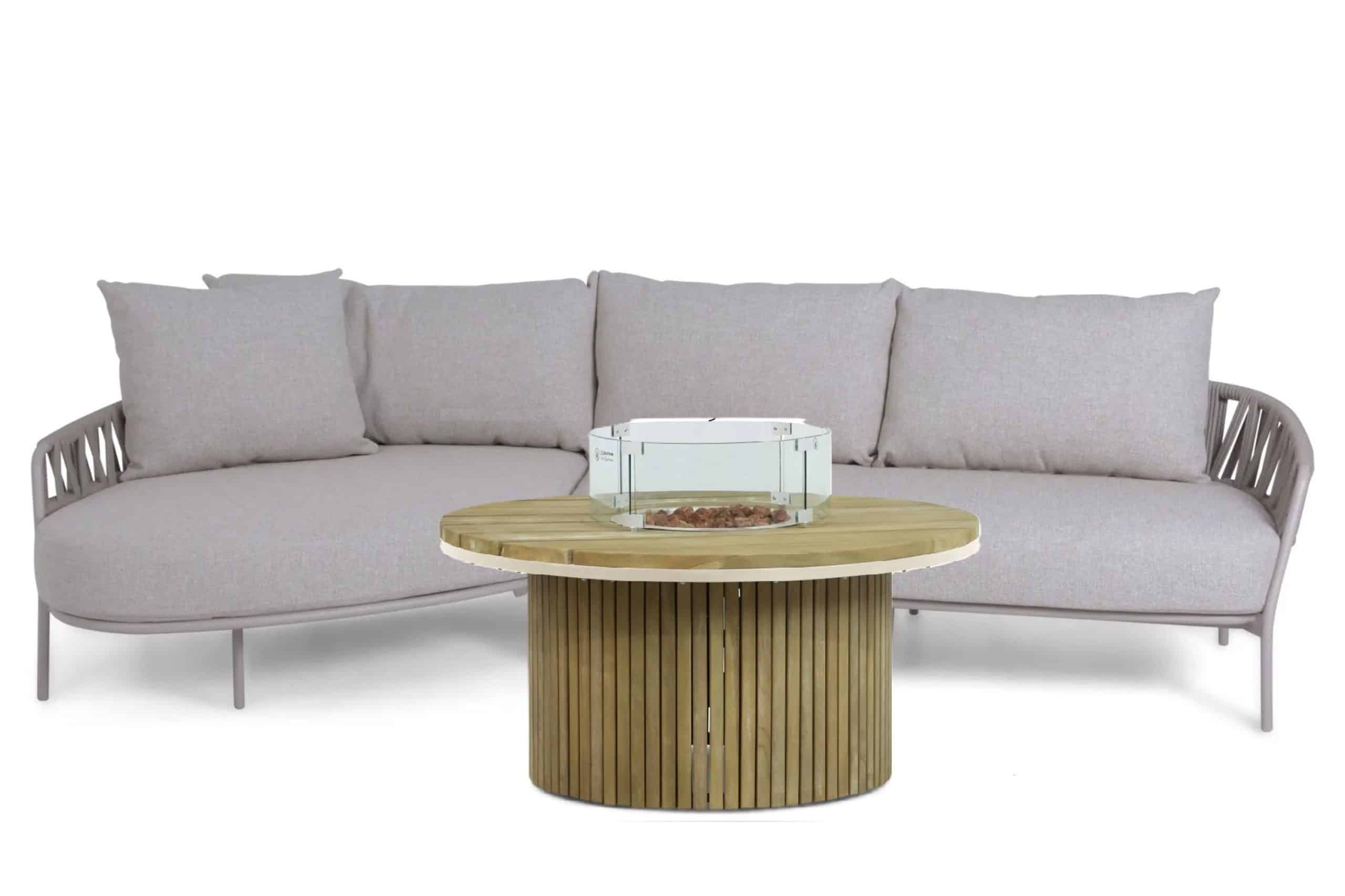4 seasons outdoor calma/fire nest 130 cm hoek loungeset 3 delig
