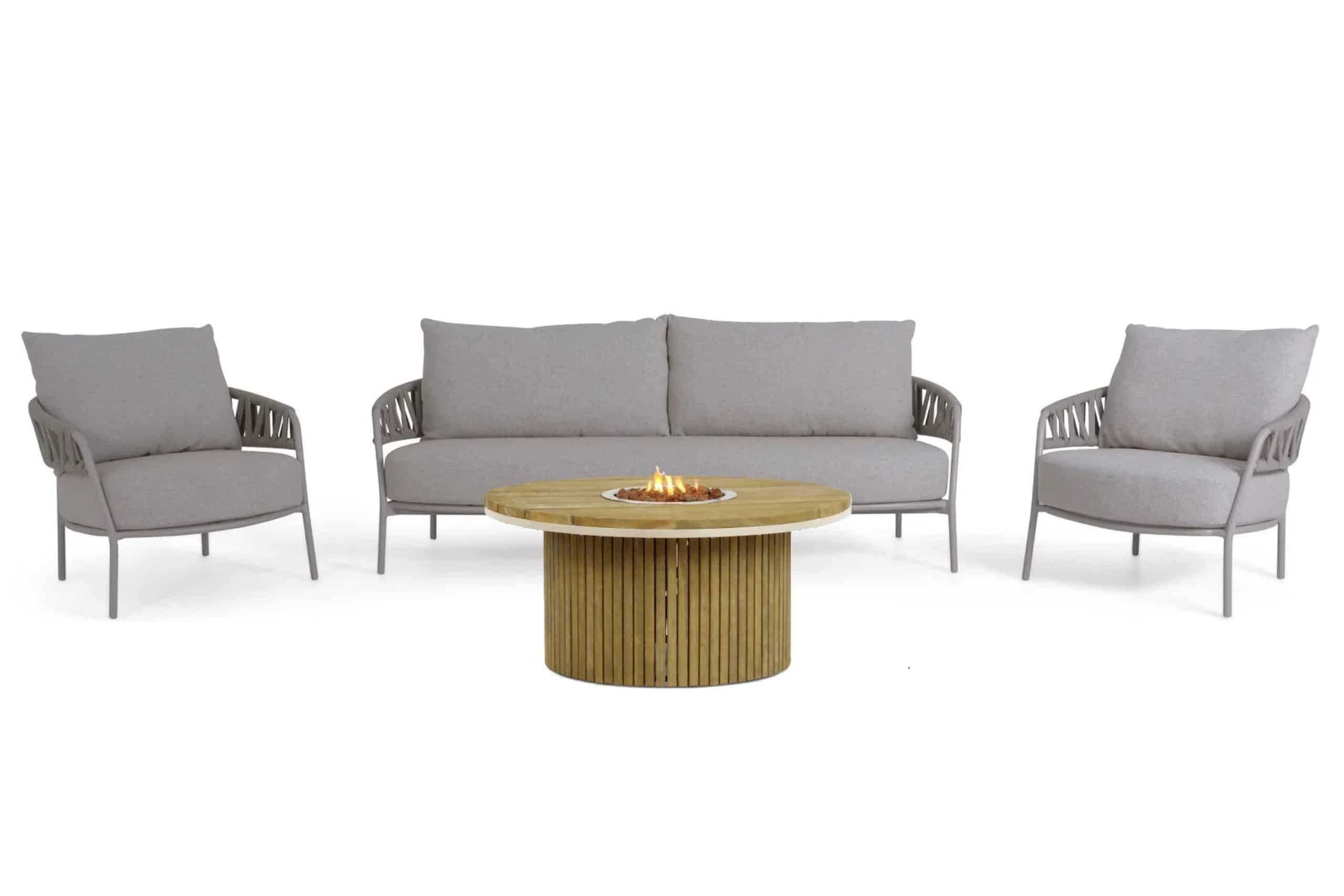 4 seasons outdoor calma/fire nest 130 cm stoel bank loungeset 4 delig