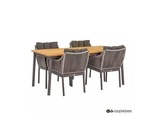 Bijou Diningset 180x90x76 cm anthracite/gray Applebee - Applebee