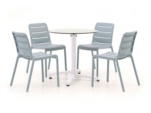 Forza Narni/Canzo ø80cm dining tuinset 5-delig stapelbaar - Laagste prijsgarantie!