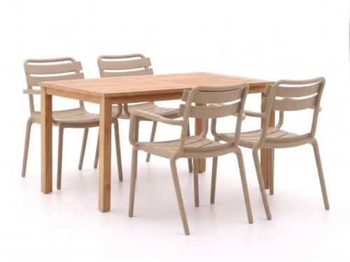 Forza Vico/Liverpool 145cm dining tuinset 5-delig stapelbaar - Laagste prijsgarantie!