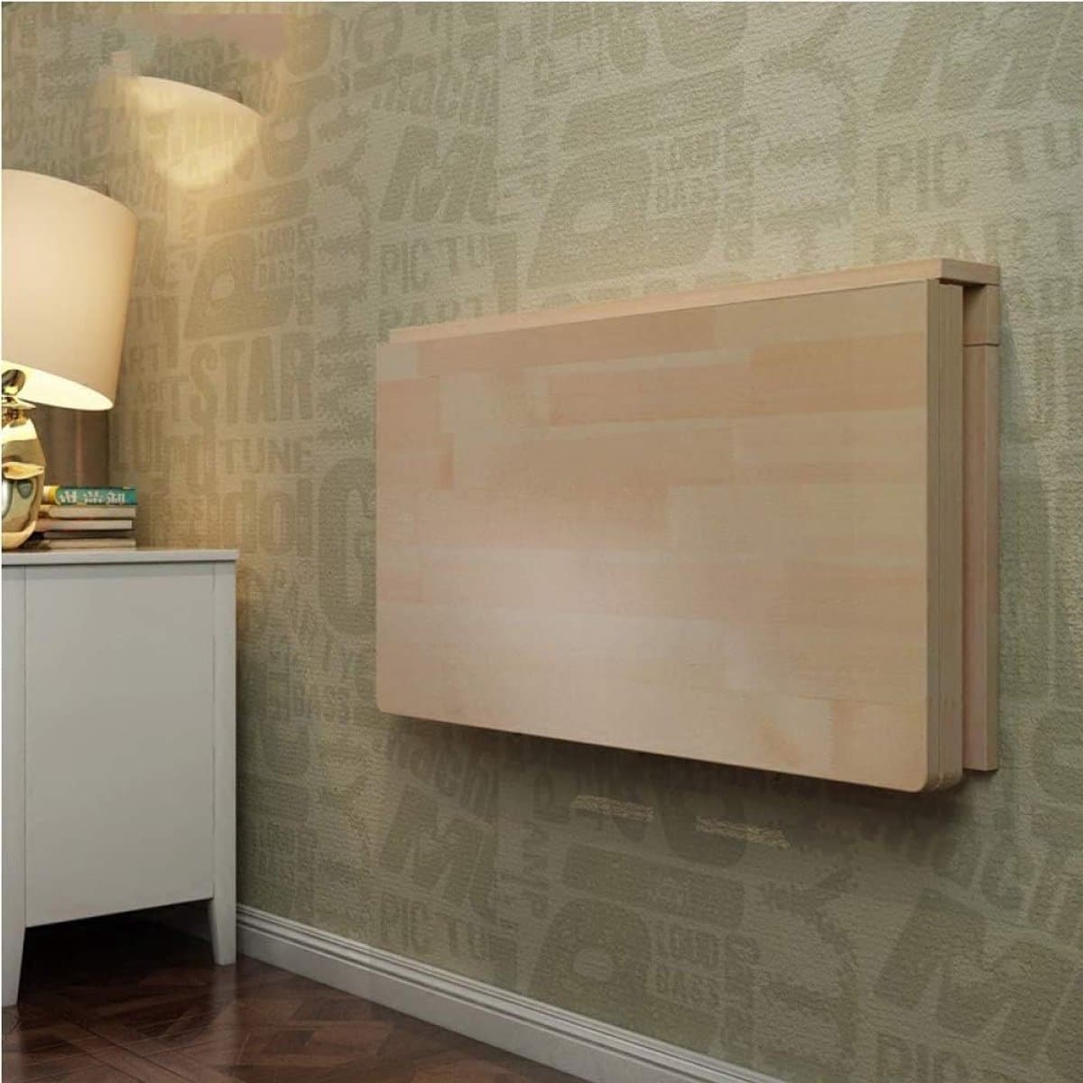 klaptafel wandmontage opvouwbare tafel hout ruimte besparen