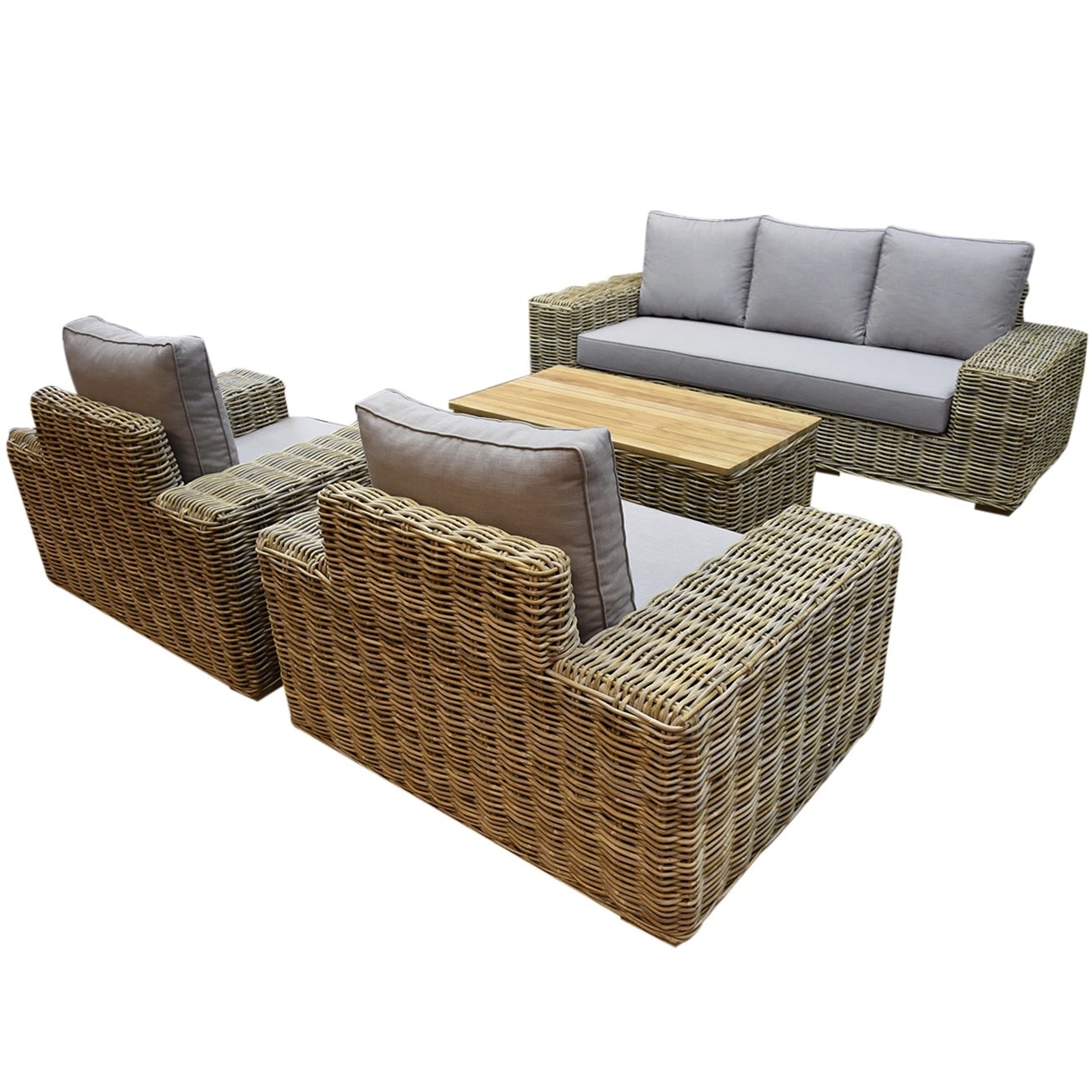 otava stoel bank loungeset 4 delig naturel rotan