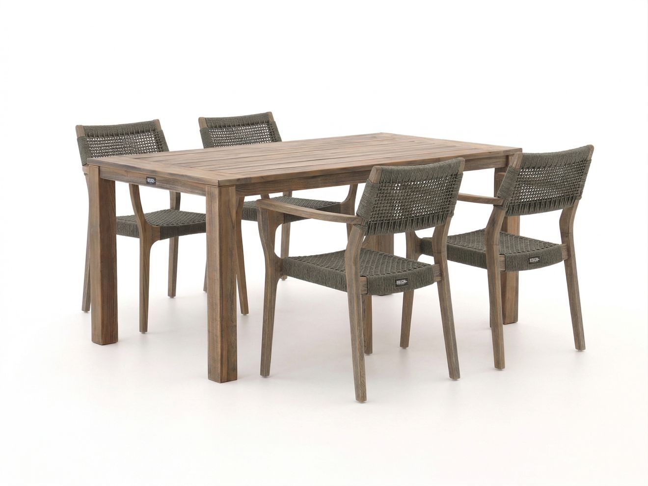 rough l rope/rough s 160cm dining tuinset 5 delig stapelbaar laagste prijsgarantie!